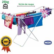 Varal Roupa Chão Com Abas Maxi Grande 25kg Retrátil Dobrável Mor Varal Roupa Chão Com Abas Maxi Grande 25kg Retrátil Dobrável Mor