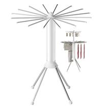 Varal Roupa Duplo Robo Dobravel Portatil 360 Graus Suporte Gancho Arara Estende Pano Lençol Meia Toalha