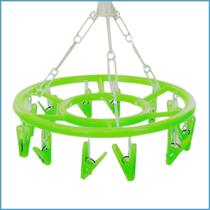 Varal Roupas Íntimas 12 Prendedores Colorido Oval Giratório Portátil