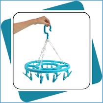 Varal Roupas Íntimas Cueca 12 Prendedores Colorido Oval Giratório Portátil