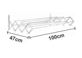 Varal Sanfonado 100cm Em Alumínio De Parede Retrátil Alumab