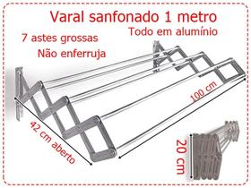 Varal sanfonado de alumínio 1,00 metro não enferruja