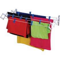 Varal sanfonado de parede retratil em aço 7 varetas 5,6m de roupas - Mor