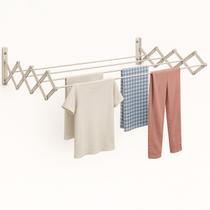 Varal Sanfonado Dobrável Retrátil Compacto 80cm Parede Apartamento Lavanderia Reforçado Branco Pequeno Secalux