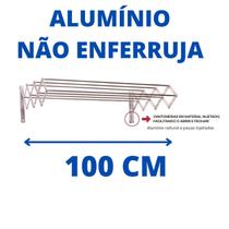 Varal sanfonado parede 100 cm aluminio - alusini