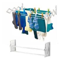 Varal Sanfonado Reforçado Em Aço Branco 1m Abre E Fecha Secalux