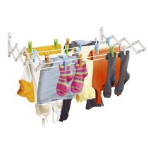 Varal Sanfonado Retrátil Aço Branco Parede 1 metro Secalux Varal Sanfonado Retrátil Aço Branco Parede 1 metro Secalux