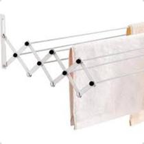 Varal Sanfonado Retratil De Parede 77cm Aço Inox Maxeb Varal Sanfonado Retratil De Parede 77cm Aço Inox Maxeb