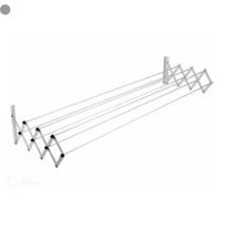 Varal Sanfonado Retrátil Parede Aço 1m Branco Maxeb Varal Sanfonado Retrátil Parede Aço 1m Branco Maxeb