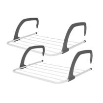 Varal Suspenso Portátil Retrátil com 2 Unidades 15x32cm Compacto, Resistente e Ideal para Pequenos Espaços