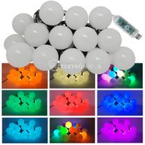 Varal Tira Cordão Led Bolinha Multicolorido RGBW Batidas Musicais App Material Acrílico TB1871 Varal Tira Cordão Led Bolinha Multicolorido RGBW Batidas Musicais App Material Acrílico TB1871