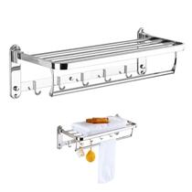 Varal Toalheiro Duplo Inox Prateleira Roupa Toalha Utensilios Banheiro Lavanderia Gancho Multiuso Casa Pousada Suporte Organizaçao Varal Toalheiro Duplo Inox Prateleira Roupa Toalha Utensilios Banheiro Lavanderia Gancho Multiuso Casa Pousada Suporte Organizaçao