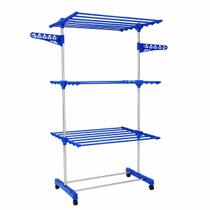 Varal Torre 3 Andares Inox Retrátil Compacto (AZUL)
