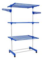 Varal VERTICAL 3 Andares Inox Retrátil Compacto CHÃO AZUL 50KG Varal VERTICAL 3 Andares Inox Retrátil Compacto CHÃO AZUL 50KG