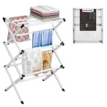 Varal Vertical Ajustável Retrátil Chão Portátil Powermaid Varal Vertical Ajustável Retrátil Chão Portátil Powermaid