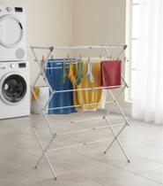 Varal Vertical de Chão Retrátil Dobrável Compacto Portátil para Roupas Apartamento Branco 10Kg Powermaid