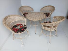 Varanda Móveis Jogo de Cadeiras e Mesa Hotel Sacada Piscina Jardim Área Externa Fibra Sintética Tecido Acquablock