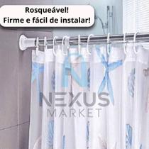 Varão Ajustável Multiuso para Cortina Box Varão Bastão Para Banheiro de Extensível Universal Ajustável Varão Ajustável Multiuso para Cortina Box Varão Bastão Para Banheiro de Extensível Universal Ajustável