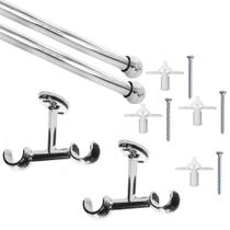 Varão Cortina 1,10 m duplo 19mm p/ teto de Gesso ou Drywall