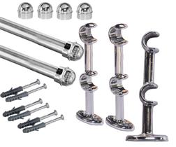 Varão de cortina 4m duplo com 19 e19mm Cromado Resisteste Metal
