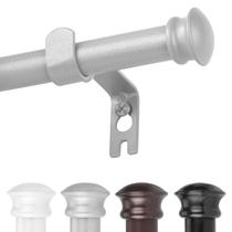 Varão de cortina CorkLatta Silver 76-224cm com suportes em aço inoxidável Varão de cortina CorkLatta Silver 76-224cm com suportes em aço inoxidável
