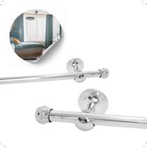 Varão De Cortina Cromado 1,5metros Aluminio Sala Quarto 19mm
