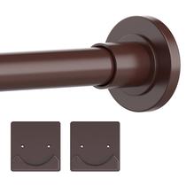 Varão de cortina de chuveiro Thestoa Bronze 76-173 cm com suporte antiferrugem
