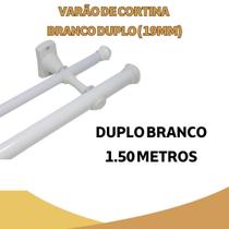 Varão De Cortina Duplo Branco 19Mm 1.50 Metros