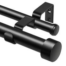 Varão de cortina duplo KAMANINA 66-120cm Black Heavy Duty