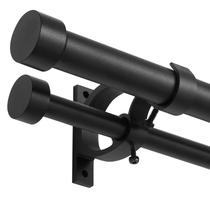 Varão de cortina duplo Lwiiom Matte Black 90-180cm ajustável Varão de cortina duplo Lwiiom Matte Black 90-180cm ajustável