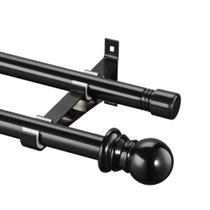 Varão de cortina duplo SOUMNS 2,54 cm Heavy Duty Black Varão de cortina duplo SOUMNS 2,54 cm Heavy Duty Black