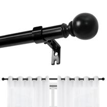 Varão de cortina Joydeco ajustável de 72 a 144 cm preto pesado
