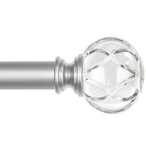 Varão de cortina KAMANINA 48-84" (122-213 cm) prateado com acabamento translúcido Varão de cortina KAMANINA 48-84" (122-213 cm) prateado com acabamento translúcido