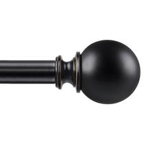 Varão de cortina KAMANINA Black 180 a 360 cm com remates redondos