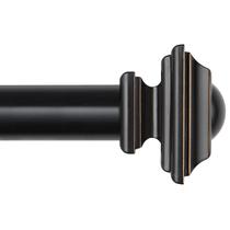 Varão de cortina KAMANINA preto 183 a 366 cm ajustável com acabamentos Varão de cortina KAMANINA preto 183 a 366 cm ajustável com acabamentos