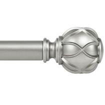 Varão de cortina KAMANINA Silver 182-365 cm ajustável com acabamentos Varão de cortina KAMANINA Silver 182-365 cm ajustável com acabamentos