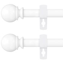 Varão de cortina Poskena White 70-120cm em aço inoxidável Varão de cortina Poskena White 70-120cm em aço inoxidável