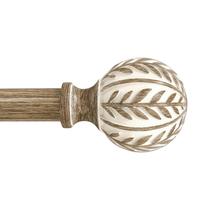 Varão de cortina QDWIS Boho Wood para janelas de 122 a 213 cm rústico Varão de cortina QDWIS Boho Wood para janelas de 122 a 213 cm rústico