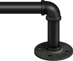 Varão de cortina Zeerobee 120-240 cm Industrial Black Wrap Around