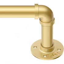 Varão de Cortina Zeerobee Ajustável 81-122 cm Dourado Industrial