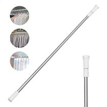 Varão Extensor Cortina Box Pia Aço Ajustável Pressão 70cm a 120cm