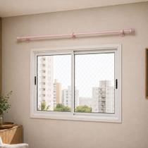 Varão para Cortina Varal Ferro 3,00 Metros Kit com Suporte