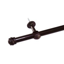 Varão Simples 2,00 Metros Tabaco Ferro Revestido 19 mm para Cortina com Ponteira e Suporte Varão Simples 2,00 Metros Tabaco Ferro Revestido 19 mm para Cortina com Ponteira e Suporte