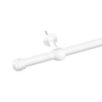 Varão Simples Para Cortina 2,00 Metros Branco Ferro Revestido 19 mm com Ponteira e Suporte kit Completo para a Instalação