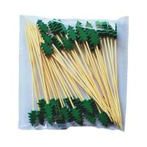 Varas de Frutas de Natal Descartáveis - 50 Unidades de Bambu com Desenhos de Natal Varas de Frutas de Natal Descartáveis - 50 Unidades de Bambu com Desenhos de Natal