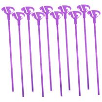 Vareta com Suporte para Balões 30cm Roxo Neon - 10 Unidades