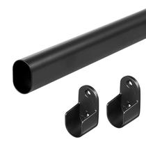 Vareta de armário oval VIOREMOS ajustável de 45 a 100 cm, preta resistente
