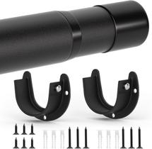 Vareta de armário SUTINE ajustável de 43 a 97 cm, preta fosca para serviços pesados Vareta de armário SUTINE ajustável de 43 a 97 cm, preta fosca para serviços pesados
