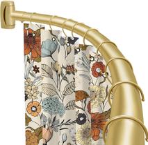 Vareta de cortina de chuveiro YNL Curved Gold 90-210 cm Never Rust