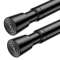 Vareta de cortina de tensão AIZESI SISELBA 67-91 cm, pacote com 2 unidades, aço preto